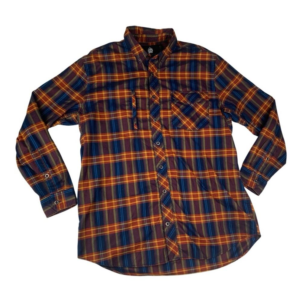 Alaskan Hardgear mens XL Tall Duluth Trading Co Plaid Shirt orange